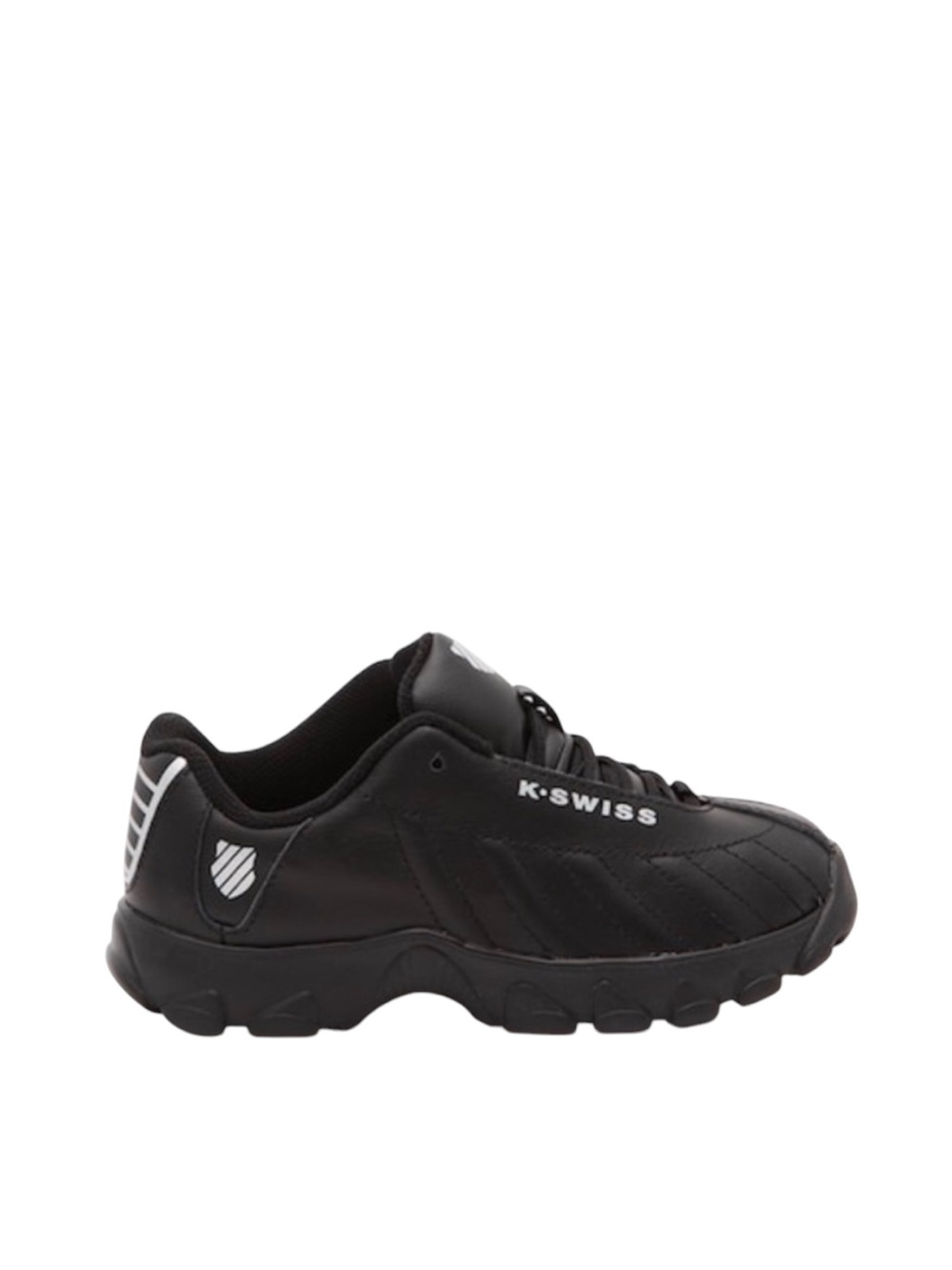 K-Swiss ST329 Varsity Kids Sneakers Black Silver Leather NWT Size 2 -6⁠